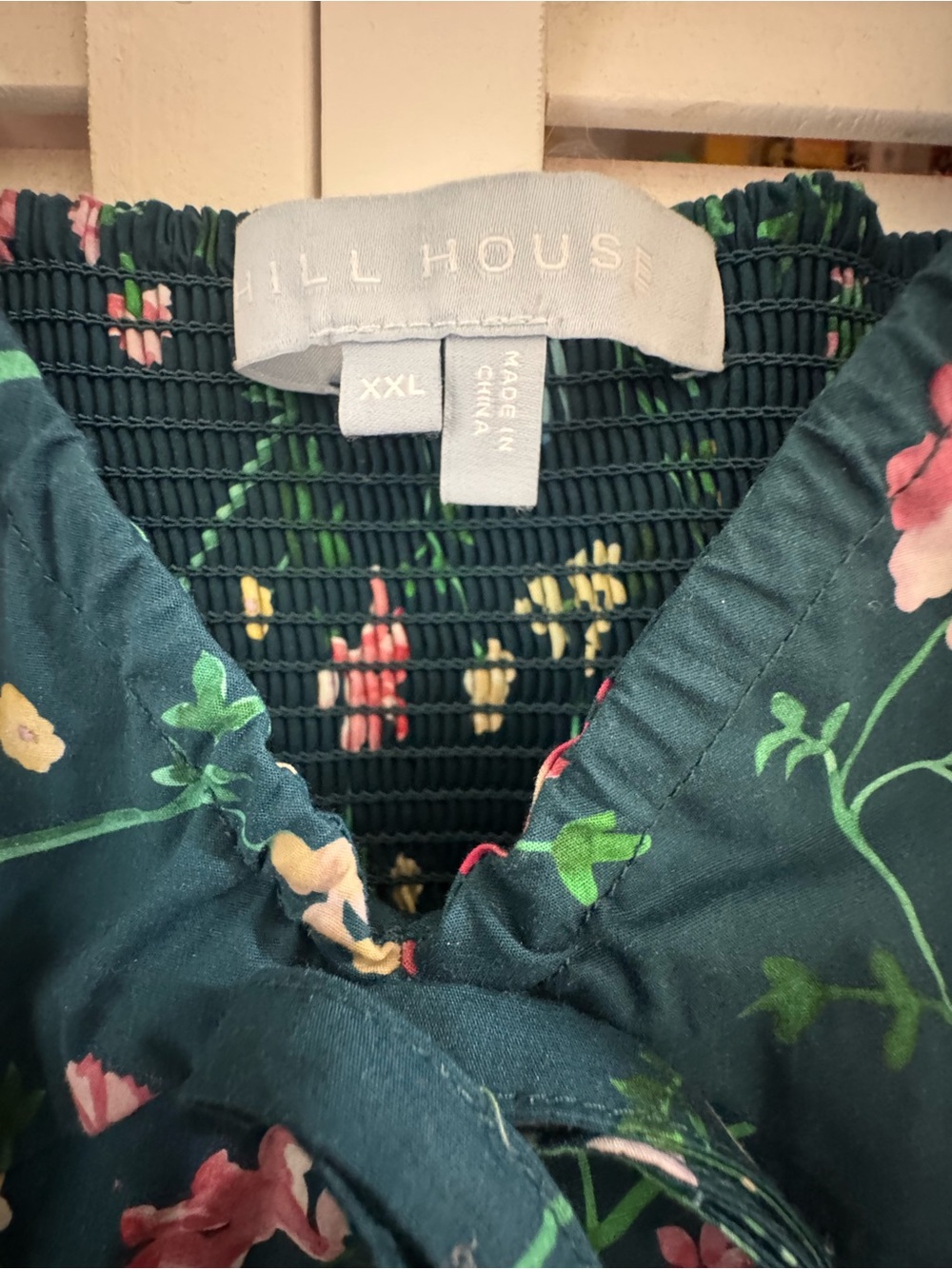 Hill House Ava Dress in Moody Floral Teal - Picture 5 of 7